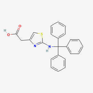 molecular formula C24H20N2O2S B1659258 {2-[(Triphenylmethyl)amino]-1,3-thiazol-4-yl}acetic acid CAS No. 64220-26-4