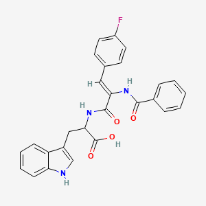 molecular formula C27H22FN3O4 B1659260 N-[2-(benzoylamino)-3-(4-fluorophenyl)acryloyl]tryptophan CAS No. 6428-72-4