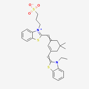 molecular formula C29H32N2O3S3 B1659261 3-[2-[[3-[(3-Ethyl-1,3-benzothiazol-2-ylidene)methyl]-5,5-dimethylcyclohex-2-en-1-ylidene]methyl]-1,3-benzothiazol-3-ium-3-yl]propane-1-sulfonate CAS No. 64285-48-9