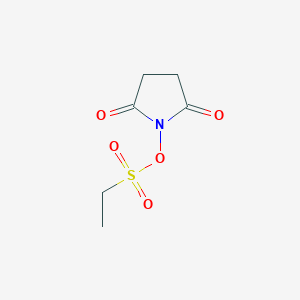 molecular formula C6H9NO5S B1659266 1-[(Ethanesulfonyl)oxy]pyrrolidine-2,5-dione CAS No. 64297-51-4