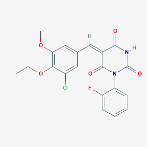 (5Z)-5-[(3-chloro-4-ethoxy-5-methoxyphenyl)methylidene]-1-(2-fluorophenyl)-1,3-diazinane-2,4,6-trione