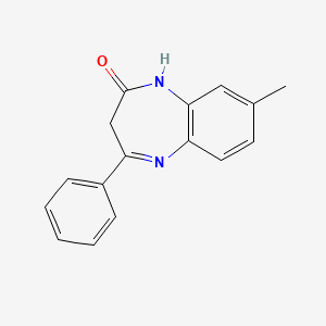 molecular formula C16H14N2O B1659278 8-Methyl-4-phenyl-1,3-dihydro-2H-1,5-benzodiazepin-2-one CAS No. 64376-00-7