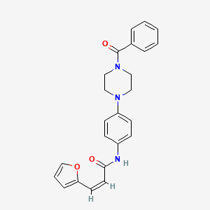 molecular formula C24H23N3O3 B1659280 N-[4-(4-benzoyl-1-piperazinyl)phenyl]-3-(2-furyl)acrylamide CAS No. 6438-85-3