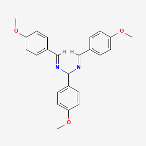 molecular formula C24H24N2O3 B1659284 1-(4-methoxyphenyl)-N,N'-bis[(E)-(4-methoxyphenyl)methylidene]methanediamine CAS No. 644-03-1