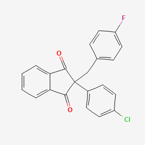 2-(4-Chlorophenyl)-2-[(4-fluorophenyl)methyl]-1H-indene-1,3(2H)-dione