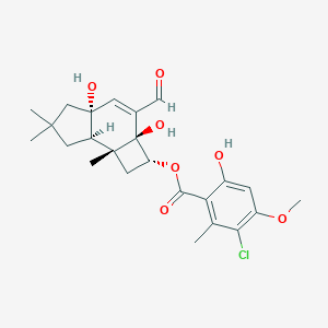 molecular formula C24H29ClO7 B165931 Armillarinin CAS No. 127486-63-9