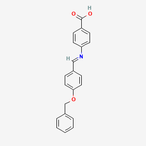 molecular formula C21H17NO3 B1659313 4-(((4-(Phenylmethoxy)phenyl)methylene)amino)benzoic acid CAS No. 64518-90-7
