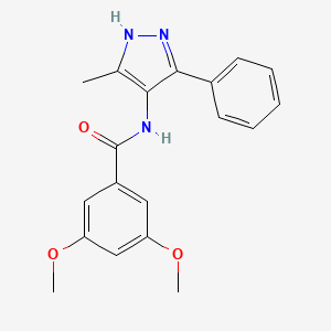 3,5-dimethoxy-N-(5-methyl-3-phenyl-1H-pyrazol-4-yl)benzamide