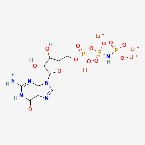 Tetralithium;[[5-(2-amino-6-oxo-1H-purin-9-yl)-3,4-dihydroxyoxolan-2-yl]methoxy-oxidophosphoryl]oxy-(phosphonatoamino)phosphinate