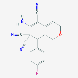 6-Amino-8-(4-fluorophenyl)-1,3,8,8a-tetrahydroisochromene-5,7,7-tricarbonitrile
