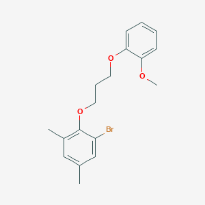 molecular formula C18H21BrO3 B1659328 1-Bromo-2-[3-(2-methoxyphenoxy)propoxy]-3,5-dimethylbenzene CAS No. 6460-56-6
