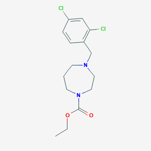 molecular formula C15H20Cl2N2O2 B1659340 Ethyl 4-[(2,4-dichlorophenyl)methyl]-1,4-diazepane-1-carboxylate CAS No. 646455-84-7