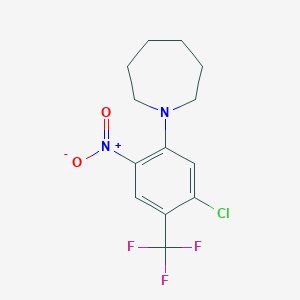 molecular formula C13H14ClF3N2O2 B1659342 1-[5-Chloro-2-nitro-4-(trifluoromethyl)phenyl]azepane CAS No. 646456-34-0