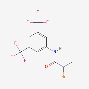 molecular formula C11H8BrF6NO B1659344 N-[3,5-bis(trifluoromethyl)phenyl]-2-bromopropanamide CAS No. 646497-42-9