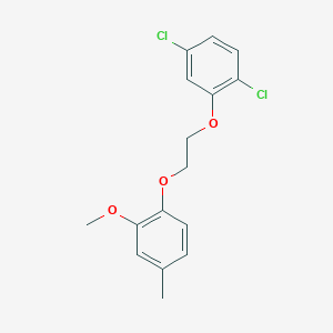 molecular formula C16H16Cl2O3 B1659349 1,4-Dichloro-2-[2-(2-methoxy-4-methylphenoxy)ethoxy]benzene CAS No. 6467-47-6