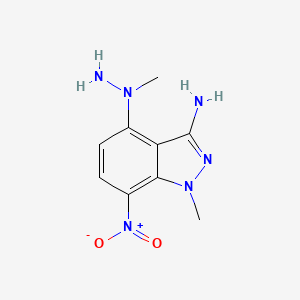 molecular formula C9H12N6O2 B1659371 1-methyl-4-(1-methylhydrazino)-7-nitro-1H-indazol-3-amine CAS No. 647824-48-4