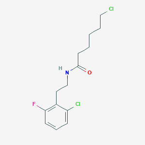 molecular formula C14H18Cl2FNO B1659373 6-chloro-N-(2-chloro-6-fluorophenethyl)hexanamide CAS No. 647824-93-9