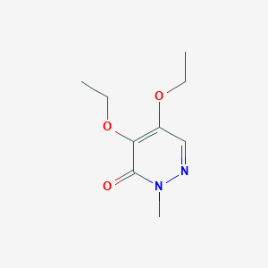 molecular formula C9H14N2O3 B1659384 3(2H)-Pyridazinone, 4,5-diethoxy-2-methyl- CAS No. 64801-65-6