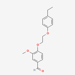 molecular formula C18H20O4 B1659391 4-[2-(4-Ethylphenoxy)ethoxy]-3-methoxybenzaldehyde CAS No. 6483-28-9
