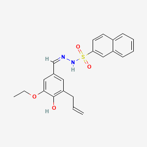 molecular formula C22H22N2O4S B1659392 N-[(Z)-(3-Ethoxy-4-hydroxy-5-prop-2-enylphenyl)methylideneamino]naphthalene-2-sulfonamide CAS No. 6483-74-5