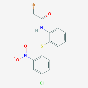 2-bromo-N-[2-(4-chloro-2-nitrophenyl)sulfanylphenyl]acetamide
