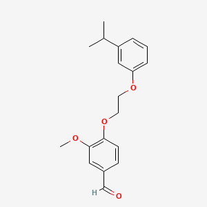 molecular formula C19H22O4 B1659409 3-Methoxy-4-[2-(3-propan-2-ylphenoxy)ethoxy]benzaldehyde CAS No. 6494-85-5