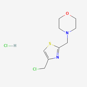 molecular formula C9H14Cl2N2OS B1659424 4-([4-(Chloromethyl)-1,3-thiazol-2-yl]methyl}morpholine hydrochloride CAS No. 650579-49-0