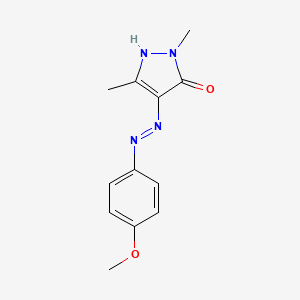 molecular formula C12H14N4O2 B1659429 4-[(4-Methoxyphenyl)diazenyl]-2,5-dimethyl-1H-pyrazol-3-one CAS No. 65078-41-3