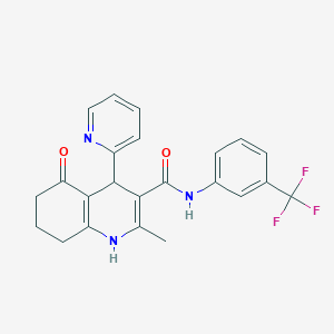 2-methyl-5-oxo-4-pyridin-2-yl-N-[3-(trifluoromethyl)phenyl]-4,6,7,8-tetrahydro-1H-quinoline-3-carboxamide