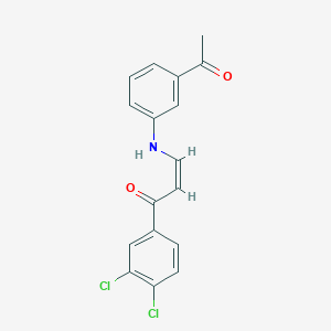 molecular formula C17H13Cl2NO2 B1659435 (Z)-3-(3-acetylanilino)-1-(3,4-dichlorophenyl)prop-2-en-1-one CAS No. 6513-15-1