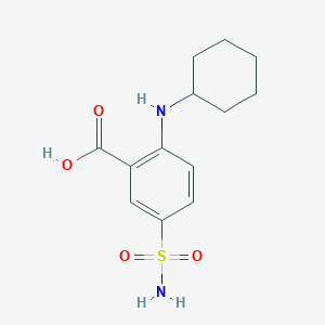 molecular formula C13H18N2O4S B1659448 2-(Cyclohexylamino)-5-sulfamoylbenzoic acid CAS No. 65194-69-6
