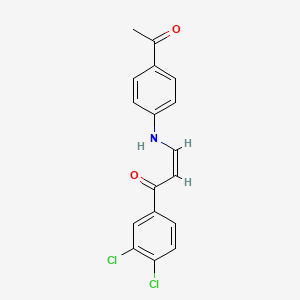 molecular formula C17H13Cl2NO2 B1659449 (Z)-3-(4-acetylanilino)-1-(3,4-dichlorophenyl)prop-2-en-1-one CAS No. 6521-92-2