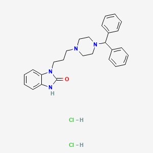 molecular formula C27H32Cl2N4O B1659452 1-{3-[4-(diphenylmethyl)-1-piperazinyl]propyl}-1,3-dihydro-2H-benzimidazol-2-one dihydrochloride CAS No. 65215-19-2