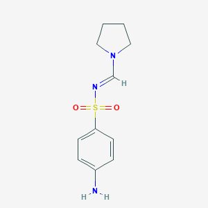 molecular formula C11H15N3O2S B165946 1-((((4-Aminophenyl)sulfonyl)imino)methyl)pyrrolidine CAS No. 126826-65-1