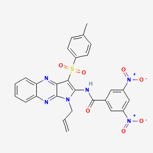 molecular formula C27H20N6O7S B1659473 N-[3-(4-methylphenyl)sulfonyl-1-prop-2-enylpyrrolo[3,2-b]quinoxalin-2-yl]-3,5-dinitrobenzamide CAS No. 6537-21-9