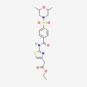 Ethyl 2-(2-{4-[(2,6-dimethylmorpholin-4-yl)sulfonyl]benzamido}-1,3-thiazol-4-yl)acetate