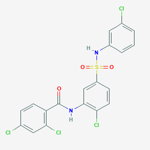 molecular formula C19H12Cl4N2O3S B1659482 2,4-dichloro-N-[2-chloro-5-[(3-chlorophenyl)sulfamoyl]phenyl]benzamide CAS No. 6542-19-4