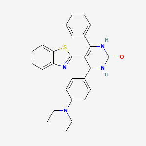 molecular formula C27H26N4OS B1659485 5-(1,3-Benzothiazol-2-yl)-4-[4-(diethylamino)phenyl]-6-phenyl-1,2,3,4-tetrahydropyrimidin-2-one CAS No. 6543-17-5