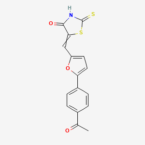 molecular formula C16H11NO3S2 B1659495 4-Thiazolidinone, 5-[[5-(4-acetylphenyl)-2-furanyl]methylene]-2-thioxo- CAS No. 65491-26-1