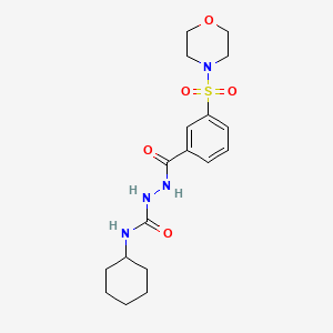 molecular formula C18H26N4O5S B1659498 N-Cyclohexyl-2-[3-(morpholine-4-sulfonyl)benzoyl]hydrazine-1-carboxamide CAS No. 6551-76-4