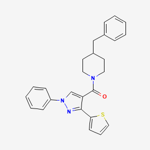 molecular formula C26H25N3OS B1659499 (4-Benzylpiperidin-1-yl)-(1-phenyl-3-thiophen-2-ylpyrazol-4-yl)methanone CAS No. 6551-86-6