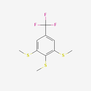 molecular formula C10H11F3S3 B1659501 1,2,3-Tris(methylsulfanyl)-5-(trifluoromethyl)benzene CAS No. 65516-85-0