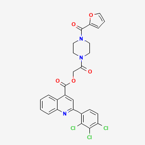 [2-[4-(Furan-2-carbonyl)piperazin-1-yl]-2-oxoethyl] 2-(2,3,4-trichlorophenyl)quinoline-4-carboxylate