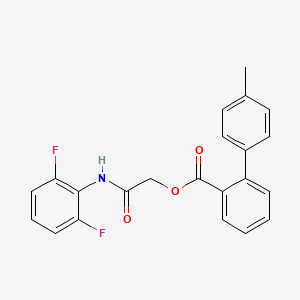 molecular formula C22H17F2NO3 B1659506 [2-(2,6-Difluoroanilino)-2-oxoethyl] 2-(4-methylphenyl)benzoate CAS No. 6555-55-1