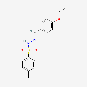 molecular formula C16H18N2O3S B1659509 N-[(E)-(4-ethoxyphenyl)methylideneamino]-4-methylbenzenesulfonamide CAS No. 65609-75-8