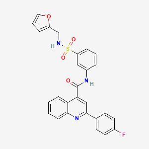 2-(4-Fluorophenyl)-N-(3-{[(furan-2-yl)methyl]sulfamoyl}phenyl)quinoline-4-carboxamide