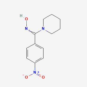 molecular formula C12H15N3O3 B1659512 Piperidine, 1-[(hydroxyimino)(4-nitrophenyl)methyl]- CAS No. 65623-48-5
