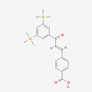molecular formula C22H28O3Si2 B165952 4-(3-(3,5-Bis(trimethylsilyl)phenyl)-3-oxo-1-propenyl)benzoic acid CAS No. 125973-58-2