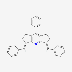 molecular formula C31H25N B1659528 (4E,12E)-4,12-Dibenzylidene-8-phenyl-2-azatricyclo[7.3.0.03,7]dodeca-1,3(7),8-triene CAS No. 65758-63-6