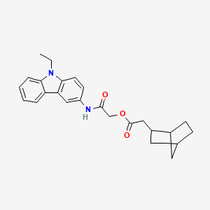 molecular formula C25H28N2O3 B1659529 [2-[(9-Ethylcarbazol-3-yl)amino]-2-oxoethyl] 2-(2-bicyclo[2.2.1]heptanyl)acetate CAS No. 6576-40-5